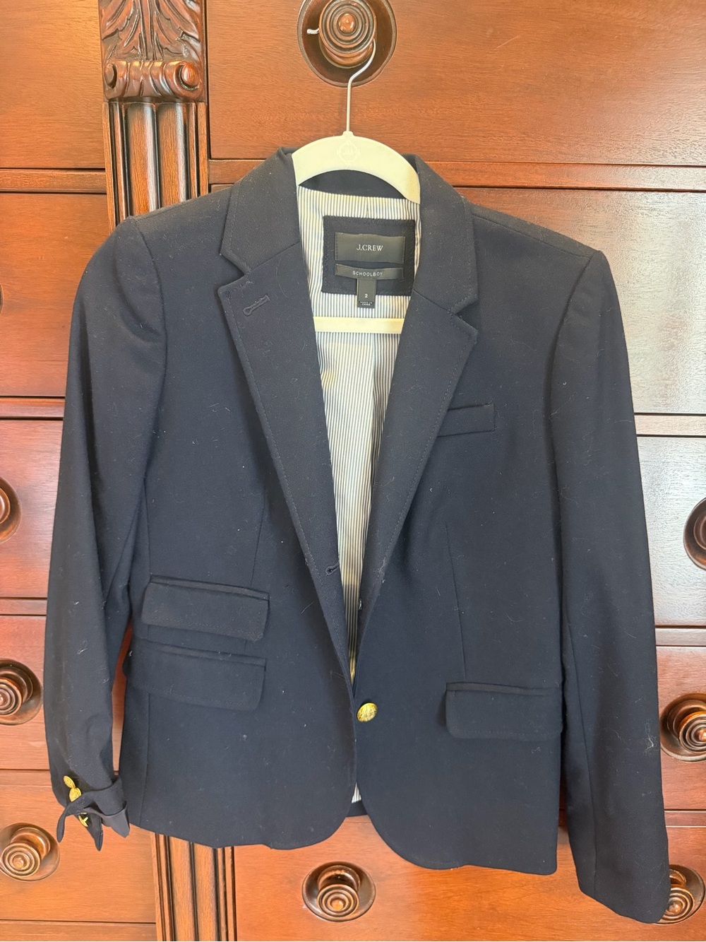 J. Crew Dark Navy Blazer with Gold Buttons